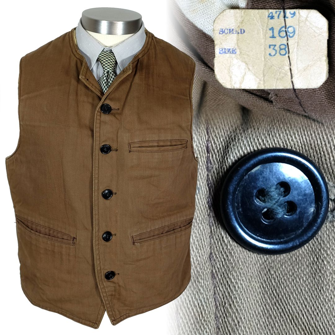 トップス 40s farmers vest France Vintage / 40's Belgium / FRENCH FARMERS COTTON VEST